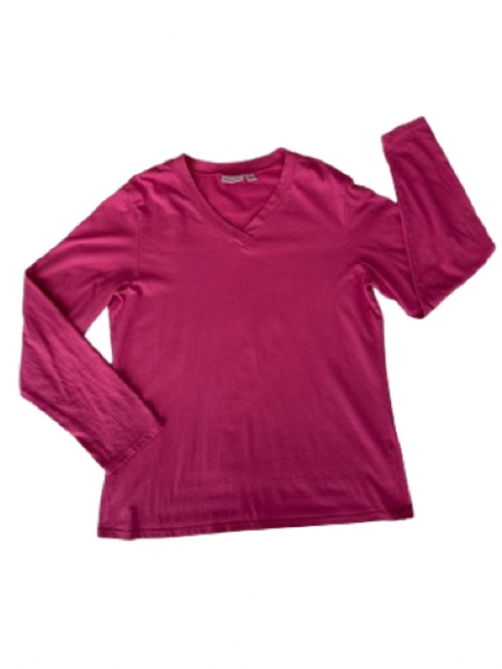 Kim Rogers Intimates Pajama Top Women’s M Hot Pink Shirt Long Sleeves V Neck